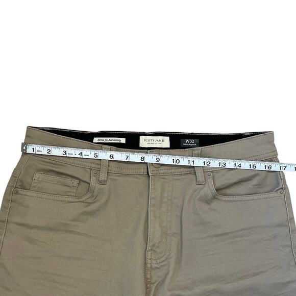 Scott James Shorts Mens 32W Khaki Tan Slim Fit Stretch Cotton Blend - Picture 5 of 10